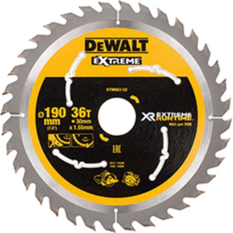 DeWALT - Lama da sega circolare per legno 190x30 mm, 36 denti DT99563