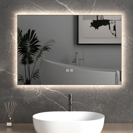Durovin Bathrooms Wall Mounted Illuminated LED Bathroom Round Mirror Touch Sensitive Switch And Anti Fog 600 x 600mm (1/5)