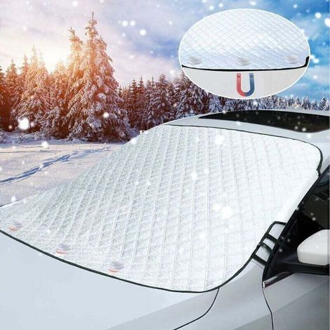 Protection antigel pour pare-brise de voiture, protection d'hiver, 3 aimants, universelle, pliable, pour pare-brise de voiture, neige, glace, pluie, soleil, 193 x 26 cm