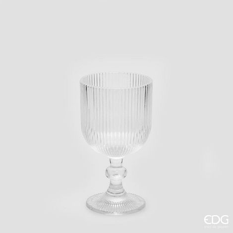 EDG Enzo De Gasperi Bicchiere Righe Calice H 14 Cm D 8 Cm Colore Natural Trasparente 6 Pz