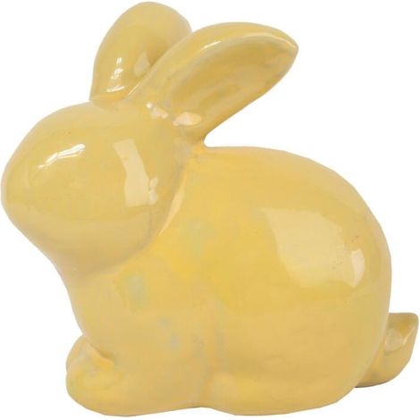 Statuetta di lepre in ceramica, 20 cm, gialla (1/3)