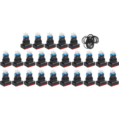 Bouton poussoir lumineux industriel pour commande de machine, interrupteur de contrôle AC 0240V avec voyant intégré. (1/5)