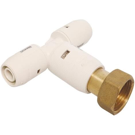 Té instantané écrou tournant au centre 15/21 pour tube multicouche Ø16