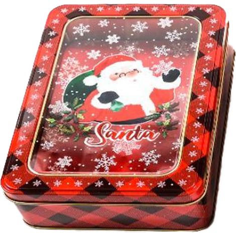 Scatola in latta con coperchio con decorazioni natalizie -Modello 2 (1/4)