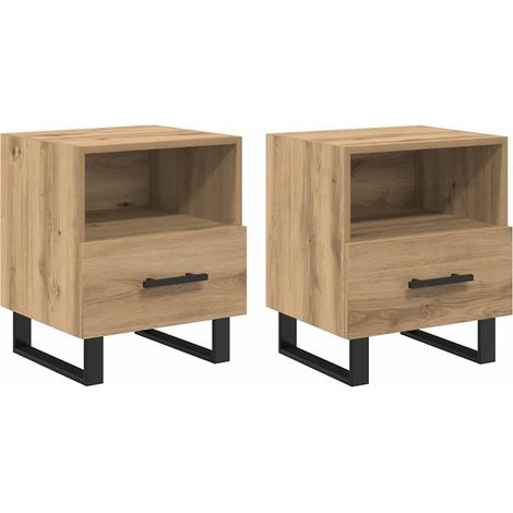 Maison Exclusive - Nachttisch 2 pcs Artisan-Eiche 40 x 35 x 47,5