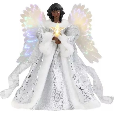 Déco sapin Noël 2 pièces acrylique double face, ange fée pendentif arbre, ornement festif lumineux, décoration suspendue pour sapin, figurine angélique, embellissement de Noël (1/4)