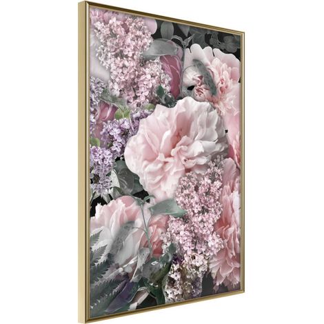 Affiche Murale Encadrée "Floral Life" 21 x 30 cm Or