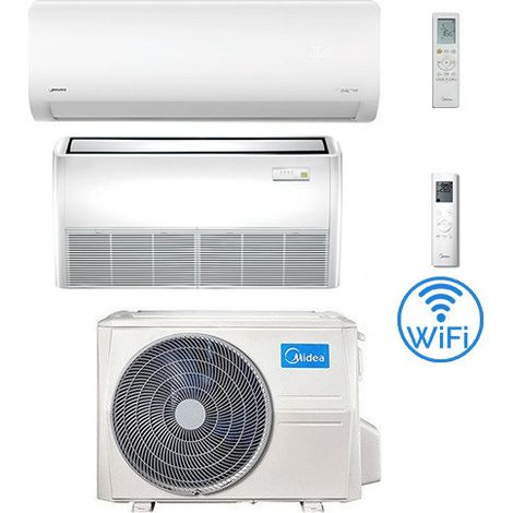 Midea Xtreme Wifi Klimaanlage + Boden/Decke R32 Dual Split 9000 + 18000 BTU mit E.U. M3OA-27HFN8-Q INVERTER Klasse A++/A+