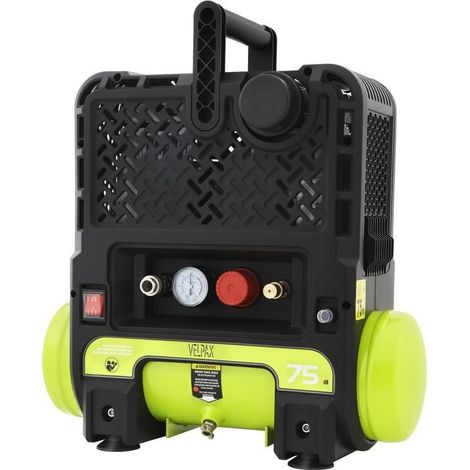 6L Compresseur d'Air Portable Silencieux Sans Huile, Bruit de 75 dB, Pression 8 bar, Débit 7 bar