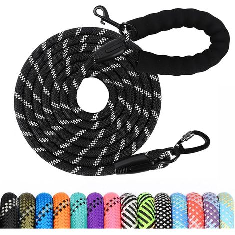 Longe pour Chien, 1,2M/ 1,5M/ 2M/ 3M/ 5M/ 10M/ 15M/ 20M/ 30M Laisse de Dressage pour Chien, Long Laisse avec Poignée Rembourrée pour Petits, Moyens et Grands Chiens (1/5)
