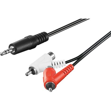 Cavo adattatore audio, da spina 3,5 mm a spina/presa RCA, Spina 3,5 mm (3-pin, stereo) 2 spina RCA (audio sinistro/destro). Lunghezza del Cavo 1.5 m (1/3)