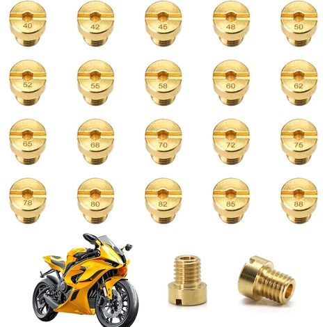 20PCS Gicleurs Principaux, Jet Set,Buses de  M6,Gicleurs de  pour Scooter Moto(55,60,65,70,75,80,85,90,95,100,105,110,115,120,125,130,135,140,145,150) (1/5)