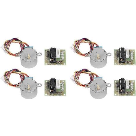 Kit 4 Moteurs Pas à Pas Réducteurs 4 Phases + Pilote UL2003 Carte de Test Module Électronique (1/4)