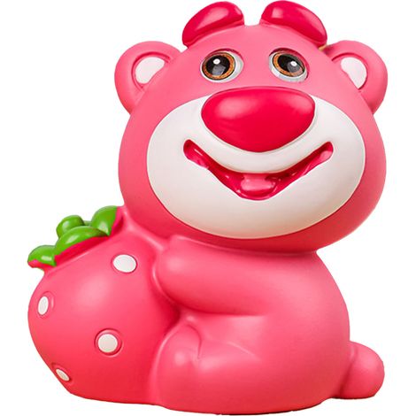 Figurine Mignonne Ours Fraise - Décoration Voiture ou Maison, Sculpture Animale Artisanale Cadeau Créatif Type D (1/5)