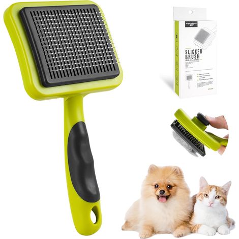 Cepillo autolimpiante para gatos y perros, con cerdas de puntas redondeadas. (1/5)