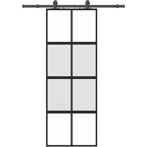 Maison Exclusive - Schiebetür mit Beschlag Schwarz 76x205 cm Hart