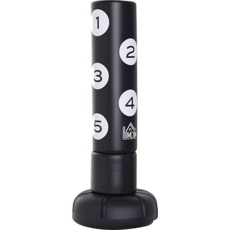 Sacco da boxe autoportante 70x70x176 cm in plastica nera, stabile per casa – MEUBLIV (1/5)