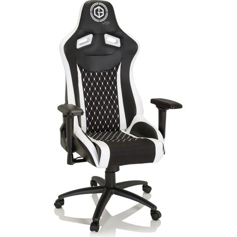 Gaming Stuhl / Bürostuhl GAMEBREAKER SX 04 Stoff / Kunstleder schwarz / weiß hjh OFFICE (1/5)