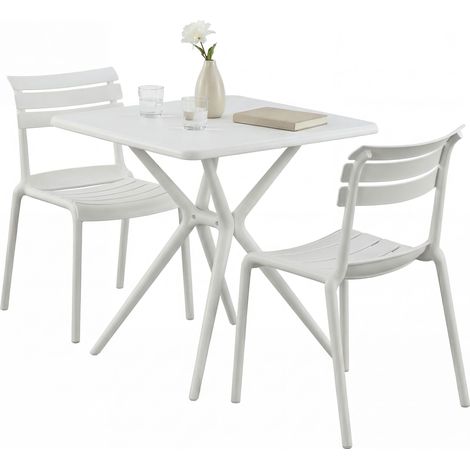 Gartenmöbel-Set Vela mit 2 Stühlen weiß