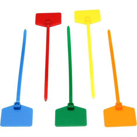 Serre-câbles de 120 mm avec champ d'inscription - 12 cm - Différentes couleurs (125, bleu/jaune/vert/orange/rouge) (1/2)