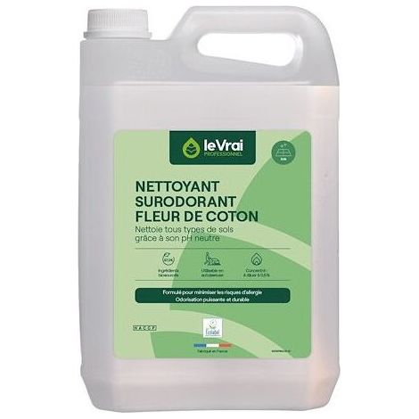 Nettoyant Fleur Coton 5l Nettoyant Concentré Surodorant - Le Vrai Professionnel