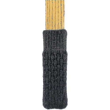 Ensemble de 4 protections antidérapantes tricotées pour pieds de table et de chaise, servant également de couvre-pieds et de tapis de protection pour le sol. Réduction du bruit. Couleur : noir. (1/5)