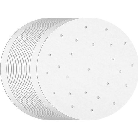 Packung mit 100 Bambus-Dampfgarbeuteln für Heißluftfritteusen, hergestellt aus 10 Zoll perforiertem und gebleichtem Pergamentpapier (1/5)