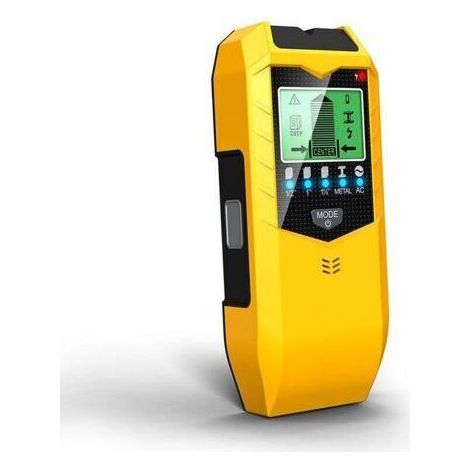 Détecteur de fils 5 en 1 - Scanner mural avec écran LCD et alarme sonore - Localise lignes électriques, tuyaux métalliques (Piles non incluses) (1/5)