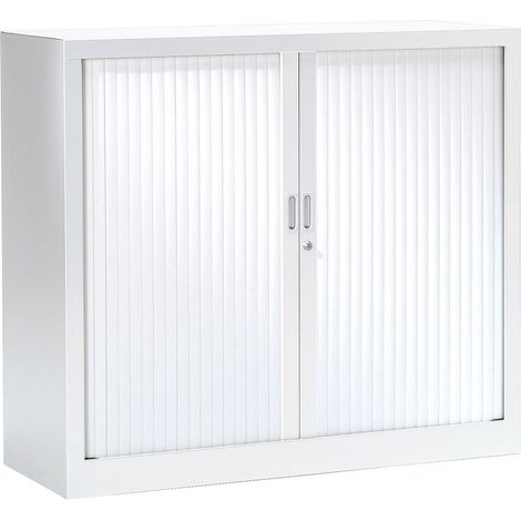 Armoire basse de bureau à rideau en métal Svenja