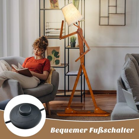 160 cm high wooden floor lamp Decorative humanoid corner lamp Natural (1/5)