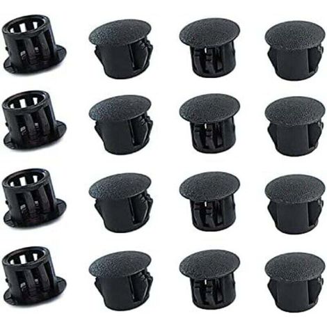 20 Pièces 12mm Bouchons en Plastique Rond, Cache Trou Meuble, Cache Trou Plastique, Noir, Bouchon de Trou de Percage pour Verrouillage Trou Meubles (1/4)