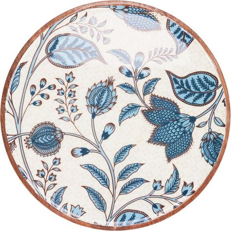 Piatto decorativo a forma di mango con dettagli blu (1/2)
