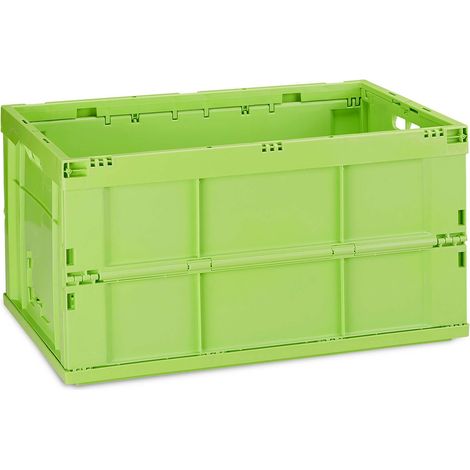 5x Professionelle Transportbox, stabile Klappboxen, Gewerbe, hochwertiger Kunststoff, Qualität, 60 Liter, grün (1/5)