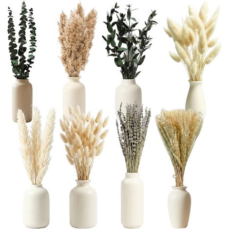 100 Pièces Pampas Sechees Decoration, Herbe de la Pampa Verte DIY (1/5)