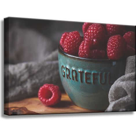 Leinwanddruck „Küchenschüssel mit Himbeeren“, 60 x 40 cm