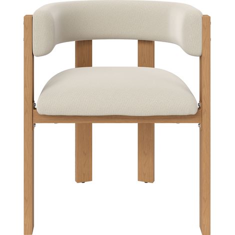 ELVMI Lot de 4 Chaises de Salle à Manger, Dossier Ergonomique et Assise Rembourrée, Flanelle et Métal, Beige Naturel (1/5)