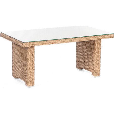 Dining-Tisch Residence 140x80x65 cm Alu/ PE-Kunststoffgeflecht Hyazinthoptik Sonn