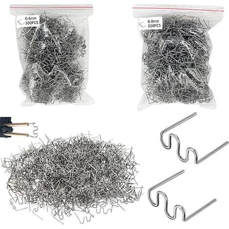 tiges de soudage en acier 0,8 mm/0,6 mm Agrafes chaudes pour soudage plastique machine de réparation de soudure (1/5)
