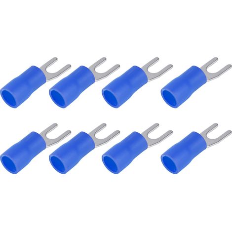 Connecteur électrique cuivre PVC 300 pièces cosse fourche isolée type U SV1.25-4 pour câblage éclairage transport (1/5)