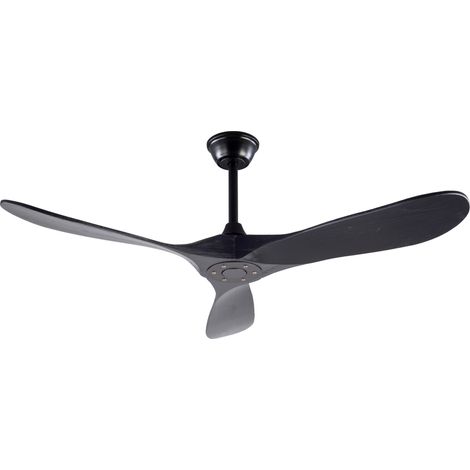 Ventilador de techo CHICFURN 132 cm negro, 3 palas de madera, mando a distancia, sin luz (1/5)