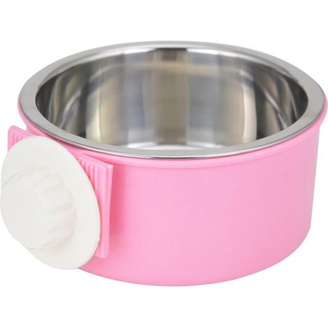 Gamelle suspendue 2 en 1 en acier inoxydable pour chiens et chats, gamelle pour manger et boire, compatible avec les cages et les caisses de transport pour chiens, chats, hamsters et chiots de toutes  (1/4)