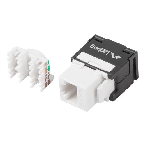 Connettore RJ45 del modulo Keystone Lanberg - Cavo UTP cat.6 LSA senza attrezzi a 180° per scatola di montaggio (1/2)