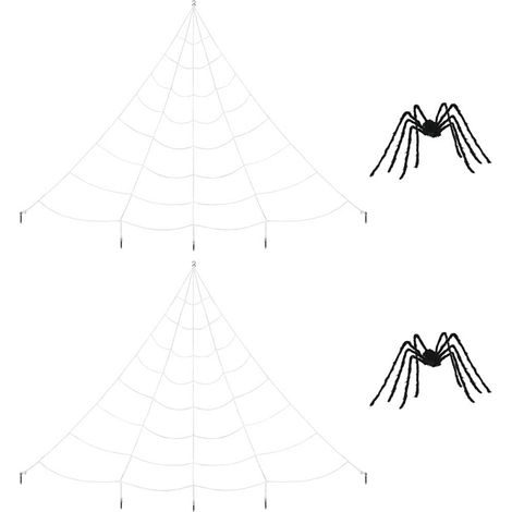 Decoración de Araña de Halloween con Telarañas 2 pcs Negro y vidaXL