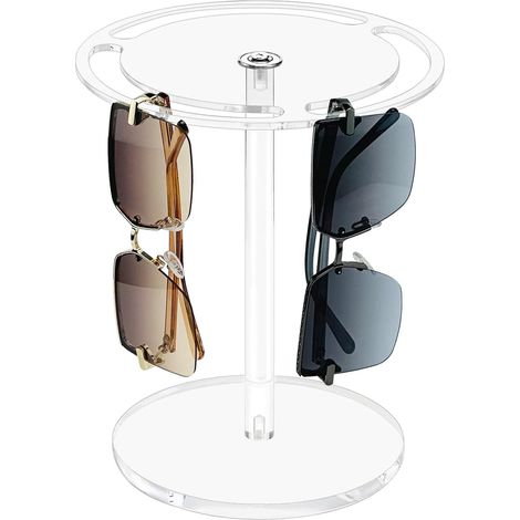 1 Présentoir à lunettes, rotation 360°, acrylique transparent, organisateur de table, pour salon et boutique (1/5)