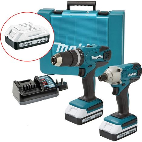 Makita 18v Cordless Lithium Combi Hammer Drill & Impact Driver Twin Pack 3xBatts (1/4)