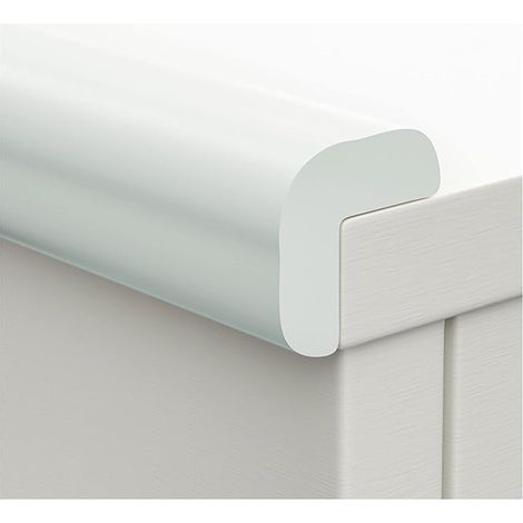 Eckenschutz aus Schaumstoff – 500 cm – Weicher, weißer Schaumstoff – L-förmig, selbstklebend – Für Zuhause, Büro, Kinderzimmer – 4,5 x 4,5 cm (1/5)