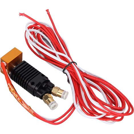 Kit d'extrusion double 2-en-1 pour Ender 3 CR10S Pro, hotend métal 12V avec capot silicone et vis