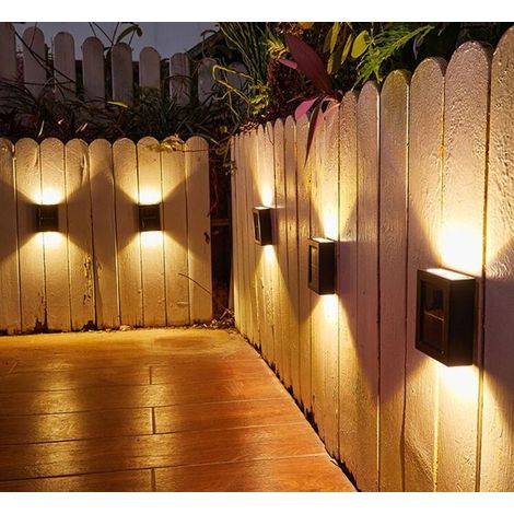 Lámpara solar de jardín para uso exterior, aplique decorativo de pared, iluminación de pared, nueva lámpara de pared con luz cálida, versión grande (1/4)