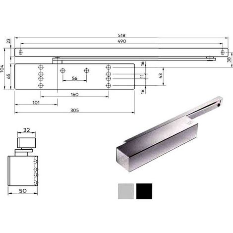 Chiudiporta Aerodinamico Nero Ts 92 Xea Dorma