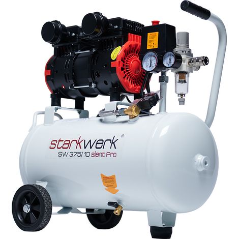 Starkwerk Flüsterkompressor Druckluftkompressor Kompressor Silent SW 375/10 Pro Ölfrei
